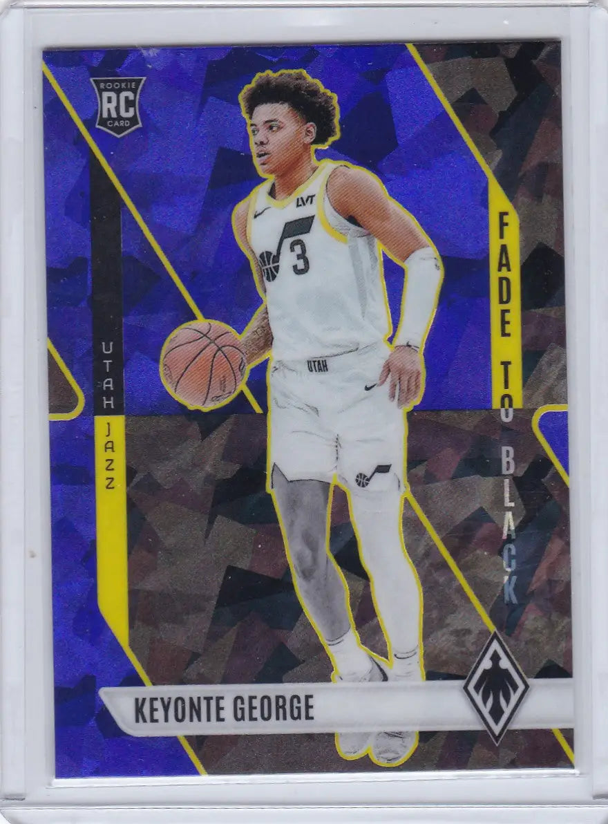 2023 PHOENIX #17 KEYONTE GEORGE BLUE CRACKED ICE- UTAH JAZZ - Trading Card