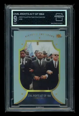 Graded collectible Civil Rights Act 1964 edition card with historic Civil Rights past imagery