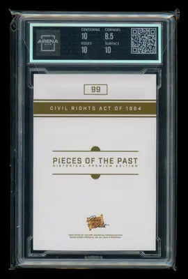 Graded trading card in clear slab from 2023 Pieces of the Past Historical Civil Rights Edition