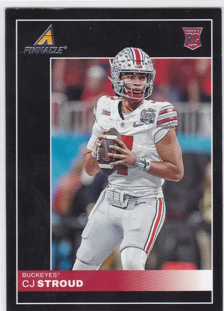 Football trading card featuring CJ Stroud Ohio State Houston Texans 2023 Pinnacle