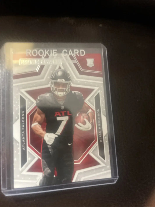 Bijan Robinson rookie card from 2023 Rookies And Stars featuring Atlanta Falcons star