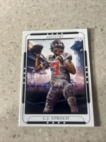 C.J. Stroud football card from the 2023 SAGE Artistry collection, rookie edition