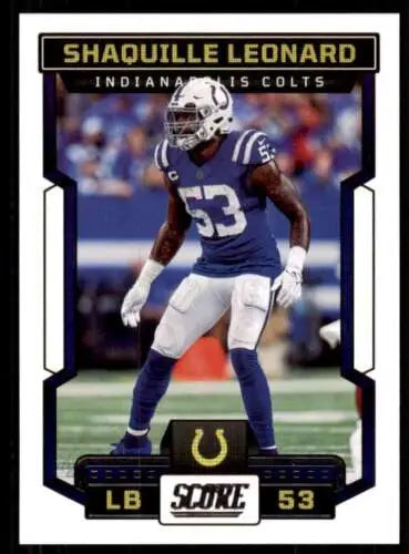 2023 Score #13 Shaquille Leonard NM football card with original gloss by Simply Sandoval