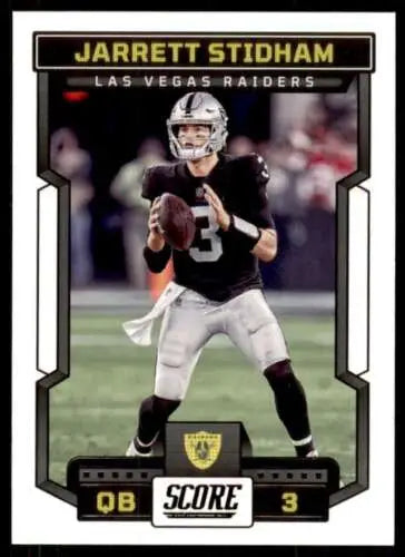 Jarrett Stidham football card in original gloss, 2023 Score #132 NM LV Raiders