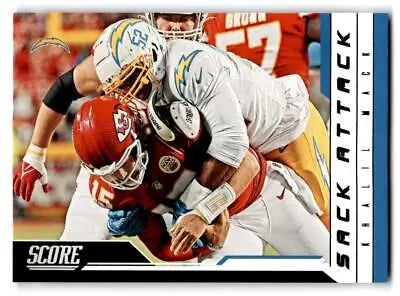 2023 Score #14 Khalil Mack Sack Attack football card featuring Khalil Mack’s iconic play