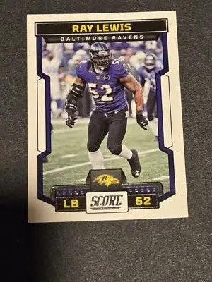 2023 Score Ray Lewis NFL trading card featuring the legendary football player