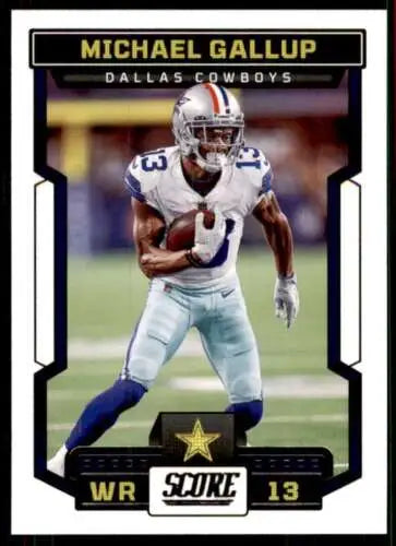 Michael Gallup 2023 Score #229 football card in NM condition, original gloss Cowboys