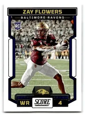 Zay Flowers football card from 2023 Score #351 trading cards collection
