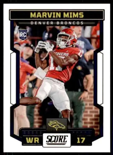 Marvin Mims 2023 Score #354 NM Mint RC Rookie Broncos football card original gloss