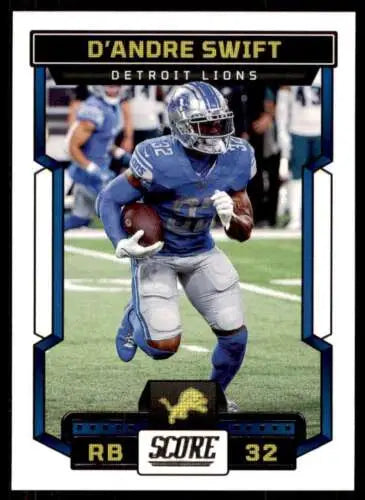 D’Andre Swift 2023 Score #82 football card in original gloss, NM condition