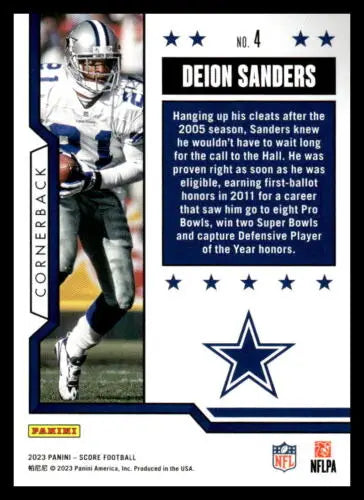 Deion Sanders football card featuring original gloss from 2023 Score First Ballot NM