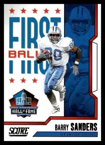Barry Sanders football card featuring original gloss from 2023 Score First Ballot collection