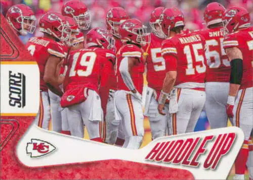 Kansas City Chiefs trading card from 2023 Score Huddle featuring original gloss design