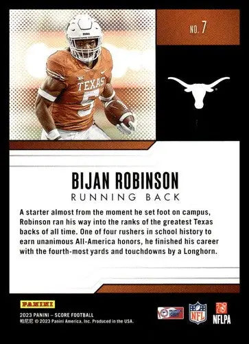 2023 Score Protential #7 Bijan Robinson NM Near Mint ID:64952 - Trading Cards