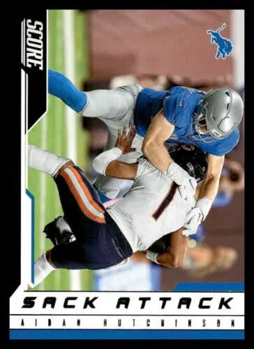 2023 Score Sack Attack #12 Aidan Hutchinson Football Card with original gloss NM quality