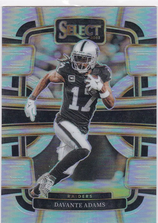 Davante Adams Silver Prizm football card from 2023 Select Prizm Oakland Raiders