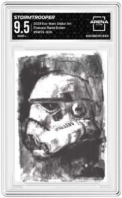 Graded Stormtrooper charcoal art card from Star Wars Global Art collection
