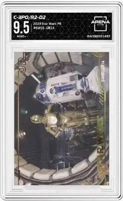Star Wars Arena Club graded trading card featuring C-3PO and R2-D2 in 2023