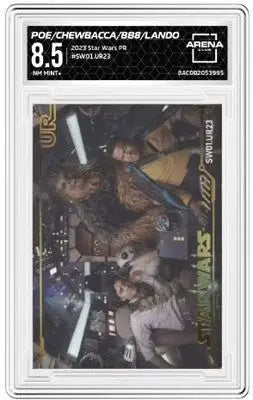 Graded Star Wars PR Poe Chewbacca BB8 Lando trading card from 2023 Arena Club