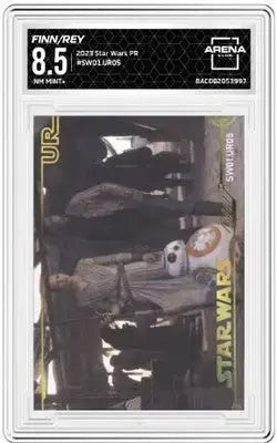 Star Wars graded trading card featuring Finn Rey BB-8 2023 SW01 UR05 Arena Club
