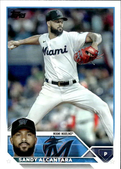 Sandy Alcantara baseball card from 2023 Topps Miami Marlins collection