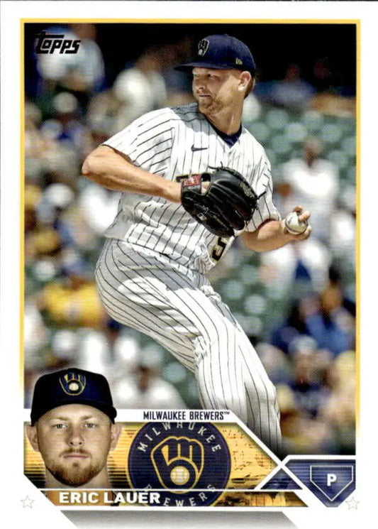 Eric Lauer baseball card from 2023 Topps Milwaukee Brewers collection