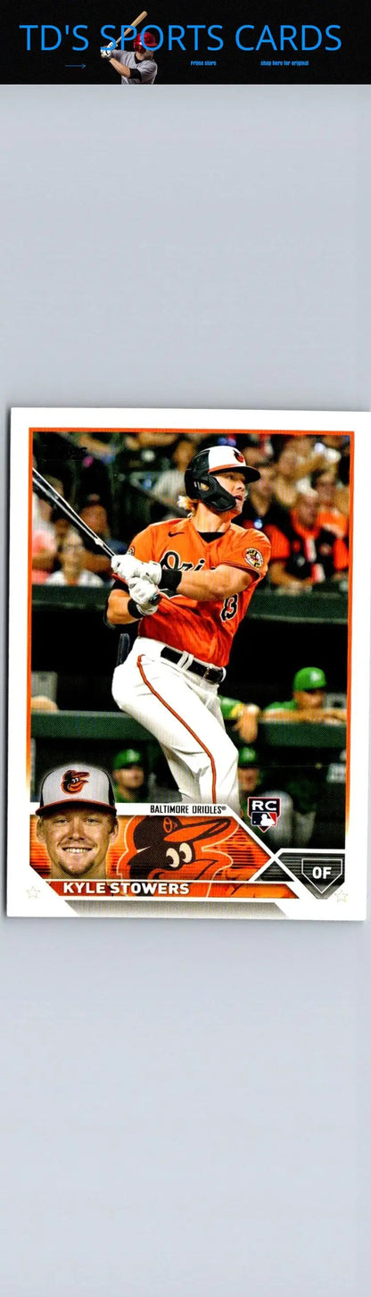 Baseball card of Kyle Stowers from 2023 Topps Number 156 product