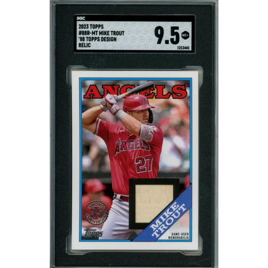 2023 Topps 1988 Baseball Relic #88R-MT Mike Trout SGC 9.5 MINT+ MEM Los Angeles Angels Baseball Card