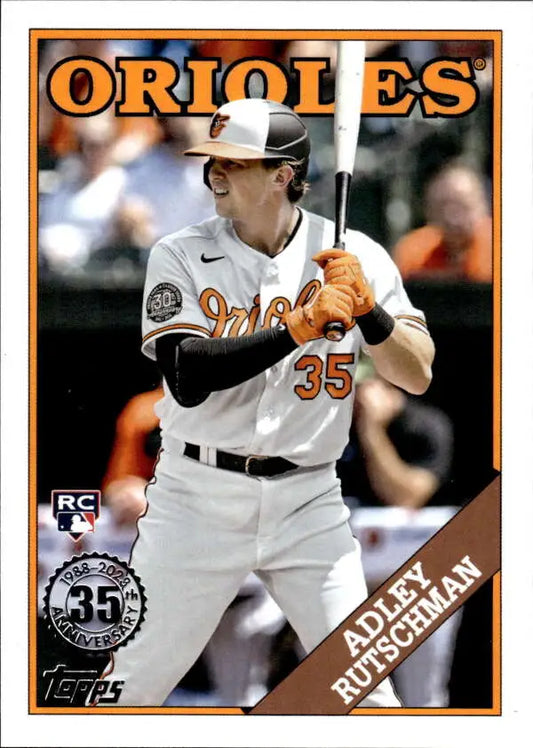 Adley Rutschman 2023 Topps Baseball Card, Baltimore Orioles player in white uniform