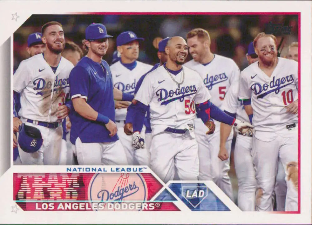 Los Angeles Dodgers baseball team card from 2023 Topps #219 collection