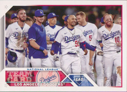 Los Angeles Dodgers baseball team card from 2023 Topps #219 collection