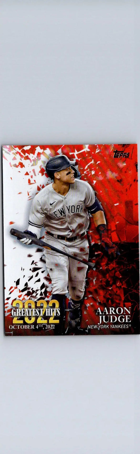 Baseball trading card of Aaron Judge from 2023 Topps Greatest Hits series