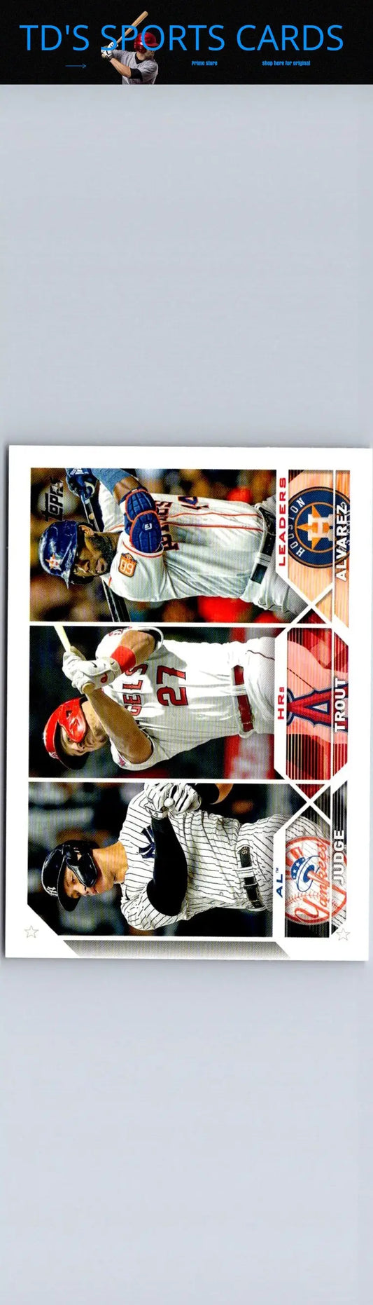 2023 Topps #246 trading card featuring Aaron Judge, AL HRs Leaders