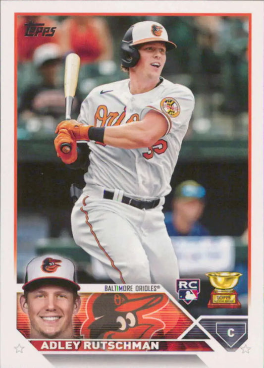 Adley Rutschman Baltimore Orioles baseball card from 2023 Topps #250 NM-MT RC series