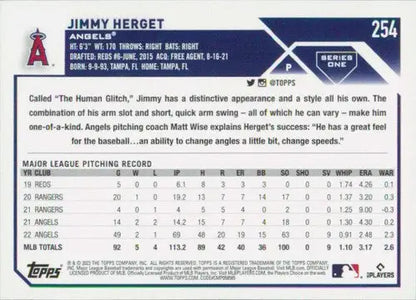 2023 Topps #254 Jimmy Herget NM-MT Angels ID:57961 - Trading Cards