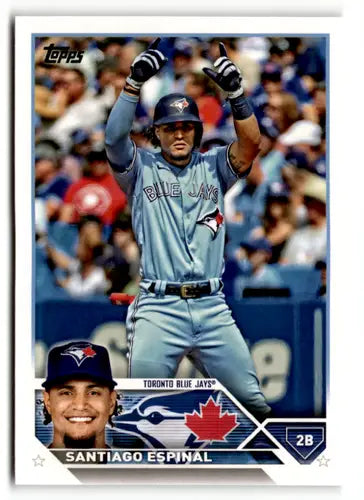 2023 Topps Santiago Espinal baseball card with original gloss featuring Blue Jays ID 49516