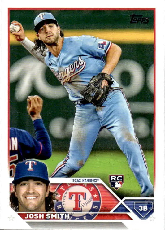 Josh Smith Texas Rangers baseball card from 2023 Topps #37 Rookie series