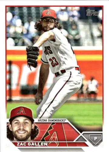 Zac Gallen baseball card featuring original gloss from 2023 Topps #412 NM-MT Diamondbacks
