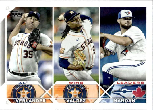 Baseball card featuring Framber Valdez and Justin Verlander from Topps trading series