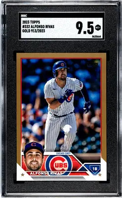 Graded 2023 Topps Alfonso Rivas baseball trading card #332 gold 913/2023 SGC 9.5