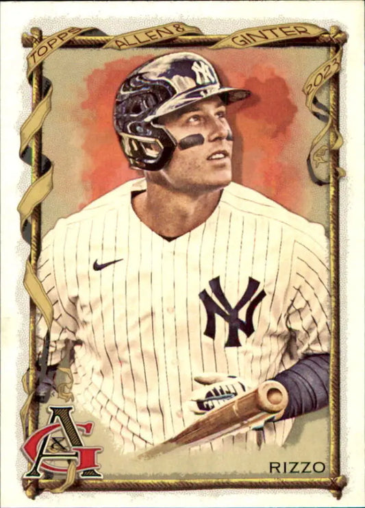 Anthony Rizzo in New York Yankees uniform with bat on 2023 Topps Allen and Ginter card