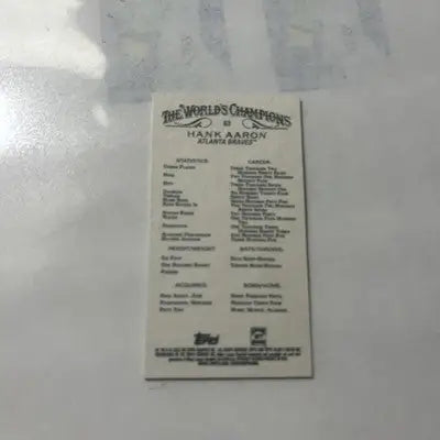 2023 Topps Allen & Ginter Hank Aaron trading card product image