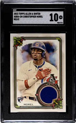 Graded 2023 Topps Allen & Ginter Christopher Morel relic baseball card SGC 10