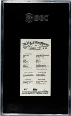 Graded Ginter Fernando Tatis Jr. mini black border baseball card from Topps Allen 2023
