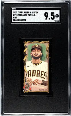 Graded Ginter Fernando Tatis Jr. baseball card with mini black border from Topps Allen 2023