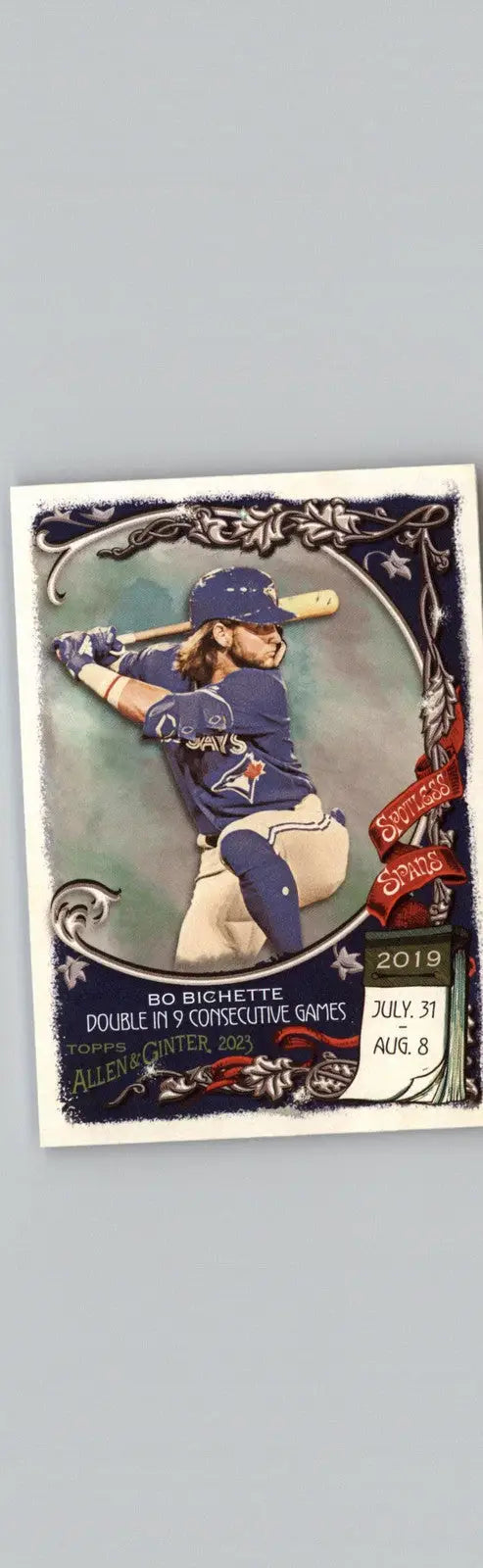 Bo Bichette baseball card featuring Toronto Blue Jays player from 2023 Topps Allen & Ginter