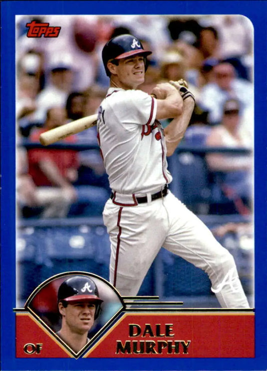 Dale Murphy mid-swing on a 2023 Topps Archives Atlanta Braves baseball card