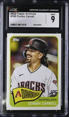 Graded Corbin Carroll baseball card from 2023 Topps Archives Corbin series CGC 9