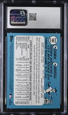 Graded 2023 Topps Archives Corbin Carroll baseball card CGC 9