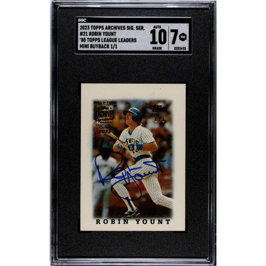 2023 Topps Archives Signatures ##21 Robin Yount SGC 7 NM Auto 1/1 Milwaukee Brewers Baseball Card